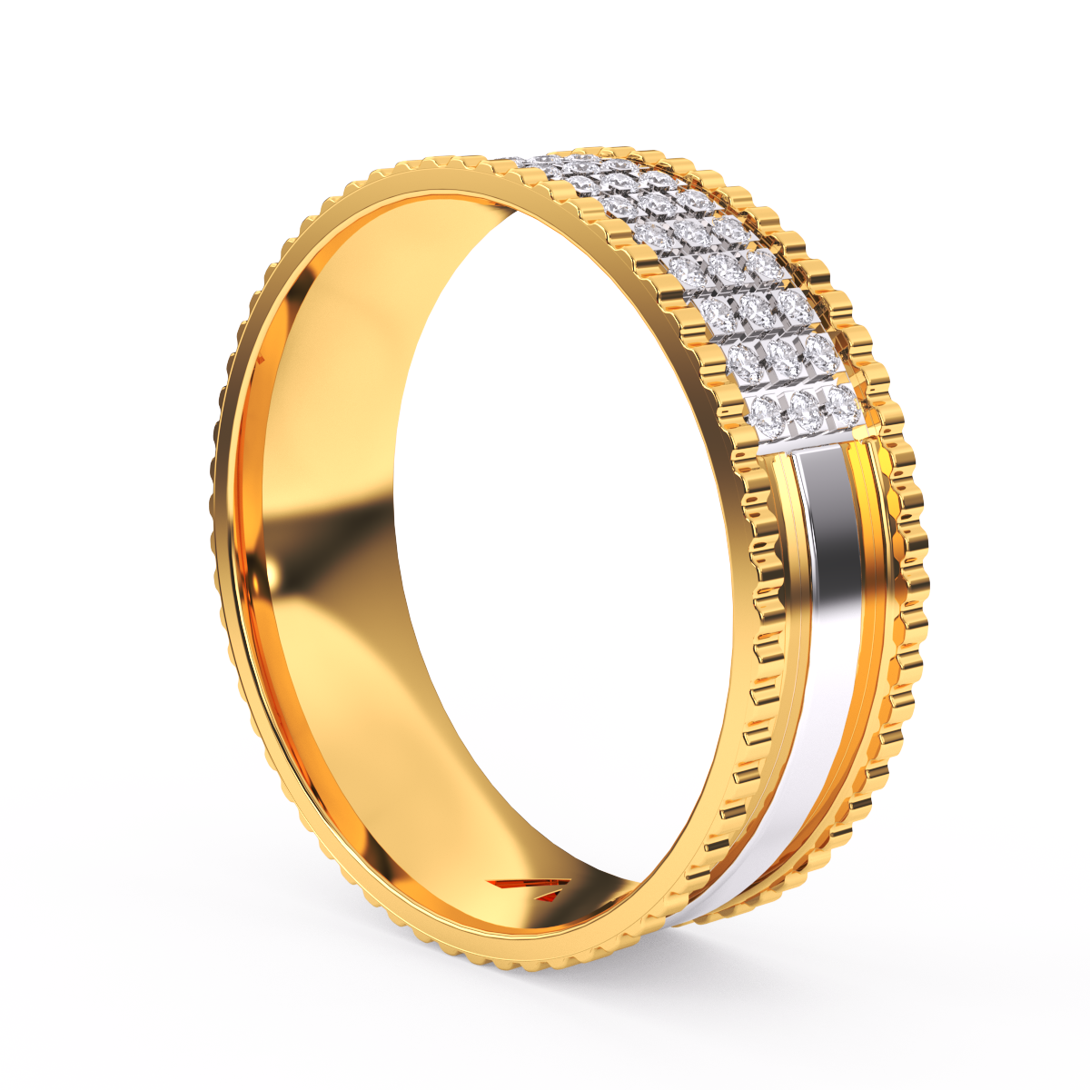 Round Full Eternity Men's Wedding Band